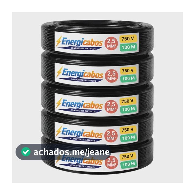 Cabo Flexível  2,5mm Rolo 100m  Unipolar 750v