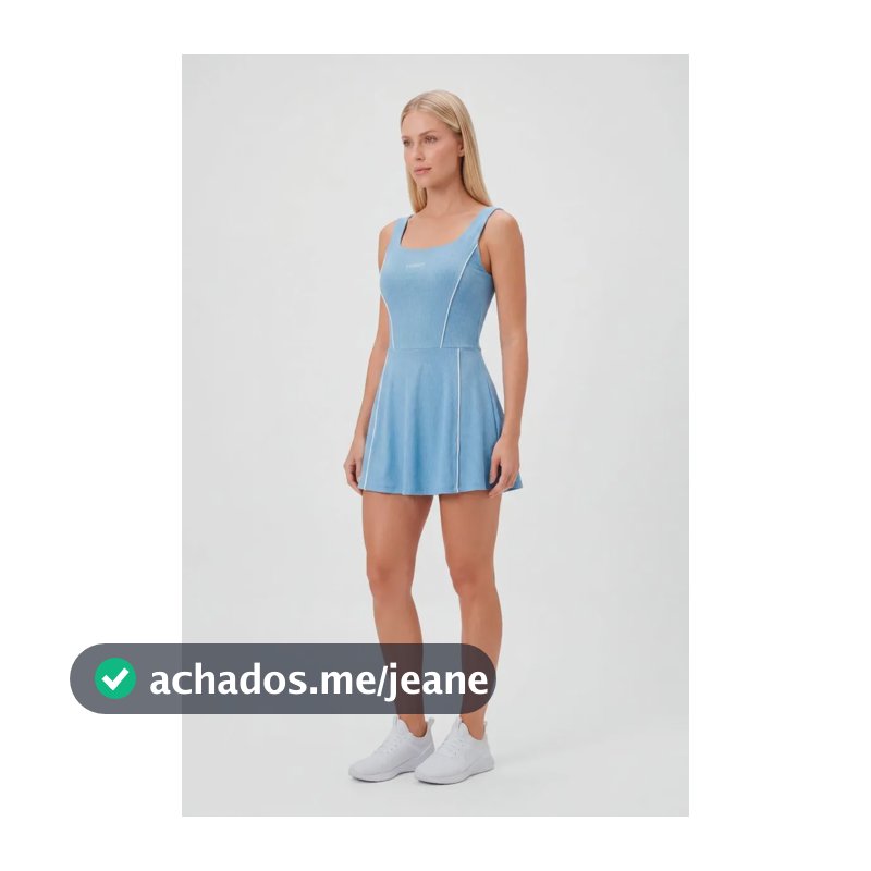 Vestido Fitness Academia Feminino Com Short Chrome Canelado Azul G