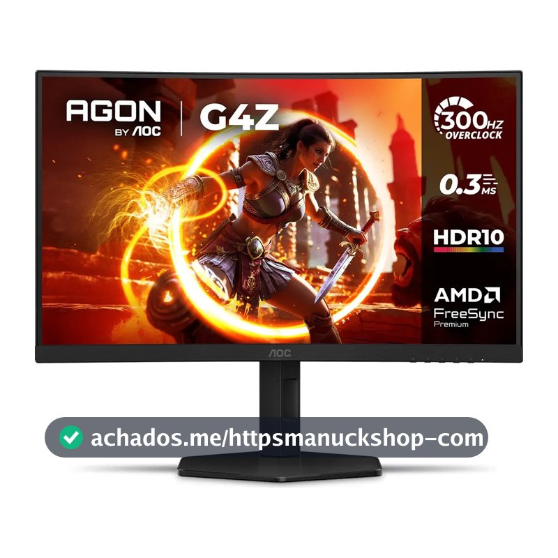 Monitor Gamer Curvo AOC AGON G4Z 27" 300Hz 0,3ms HDR10 Base Ajustável C27G4Z/P Preto
