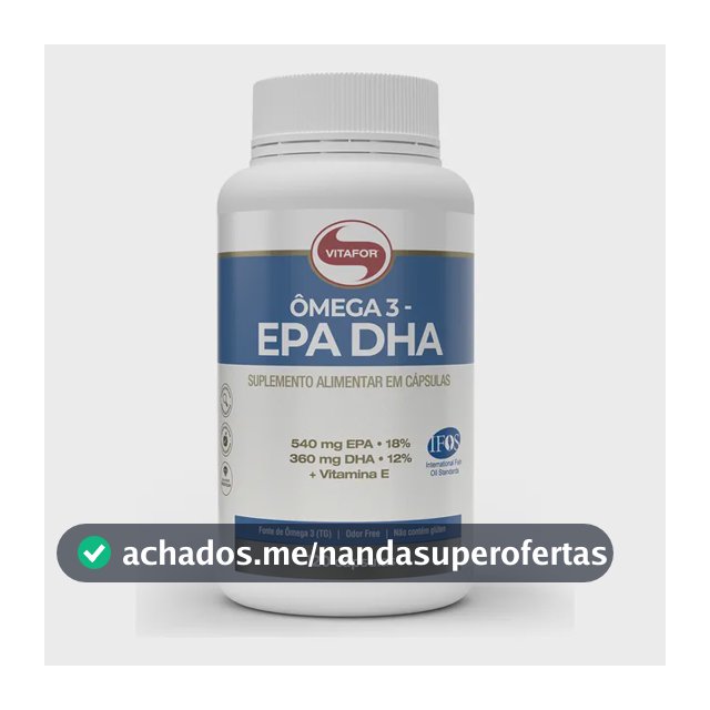 Gordura poli-insaturadas Vitafor Omega 3 EPA DHA - 120 em cápsula Sem sabor de 120 un