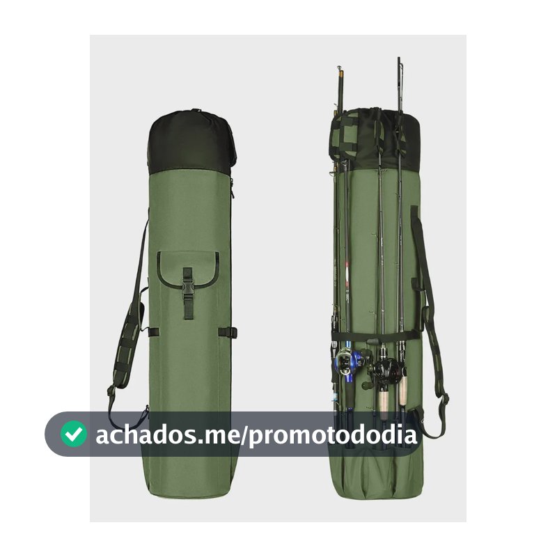 Bolsa Porta Vara De Pesca Dupla Camada Bolsa Para Vara Pesca Verde