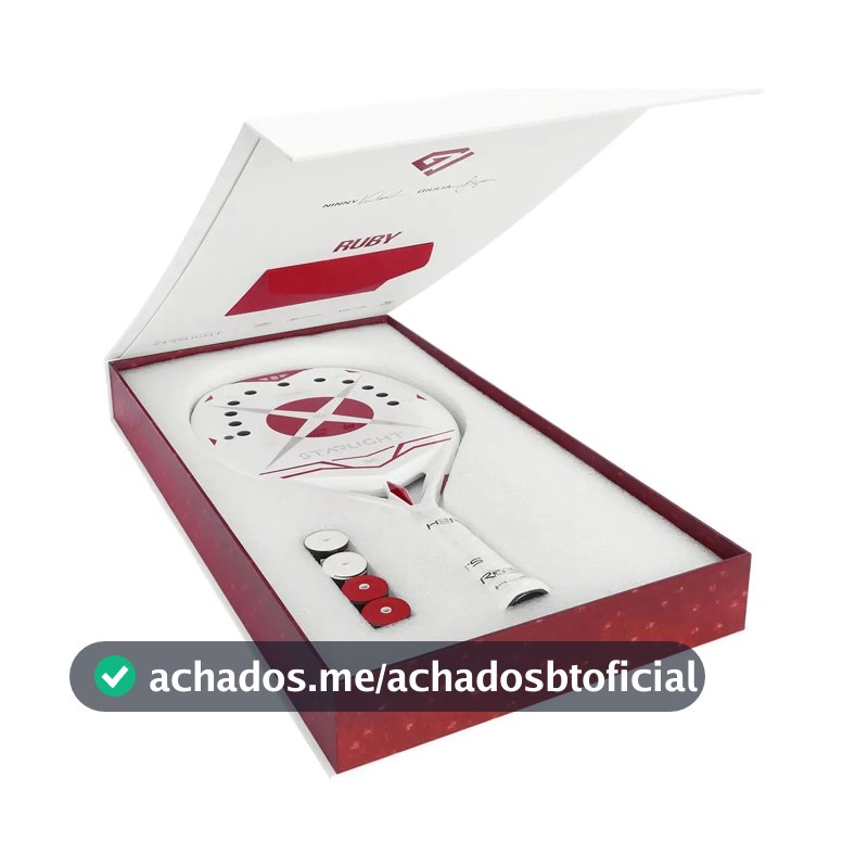 Raquete De Beach Tennis Heroes Starlight Ruby 2026 Branco Com Vermelho