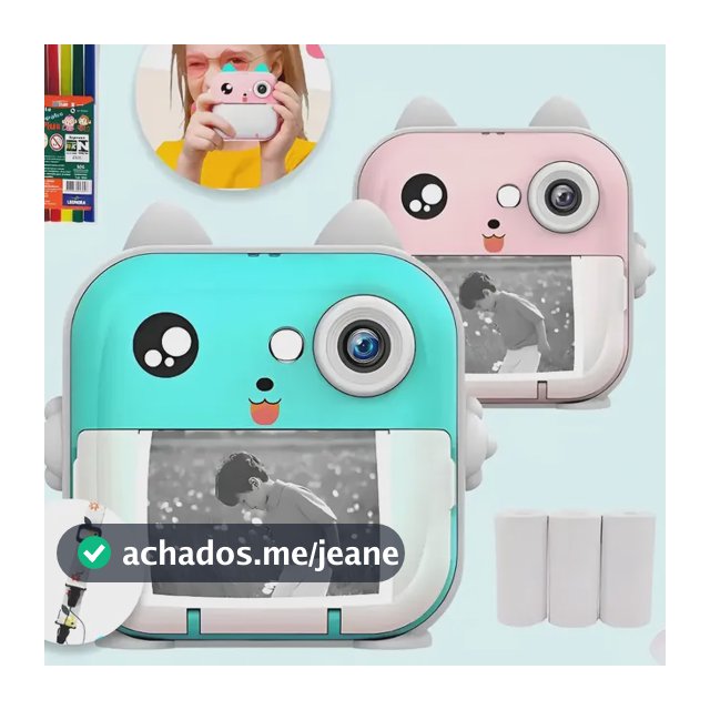 Câmera Imprime Instantânea Infantil Divertida Jogo + Kit