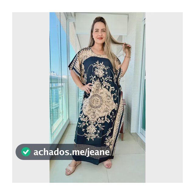 Vestido Kaftan Indiano Longo Estampado Plus Size - Cod. 0203