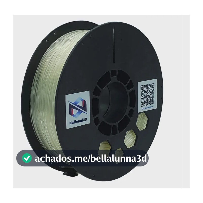 Filamento PLA 1.75mm Natural National 3D 1kg Impressora 3D
