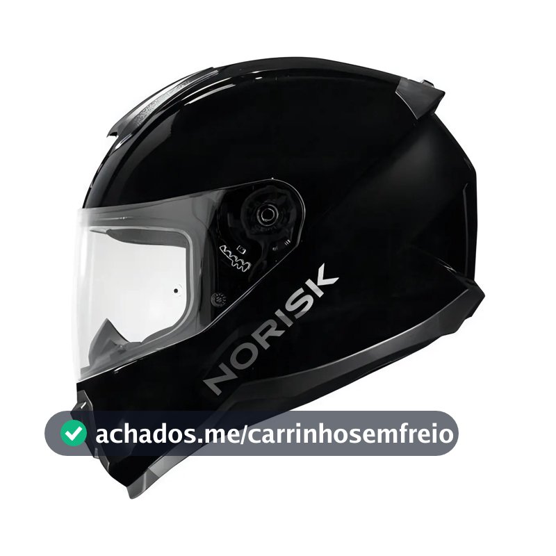 Capacete Moto Norisk Razor Preto Brilho Masculino Feminino Desenho Monocolor Tamanho do capacete 58