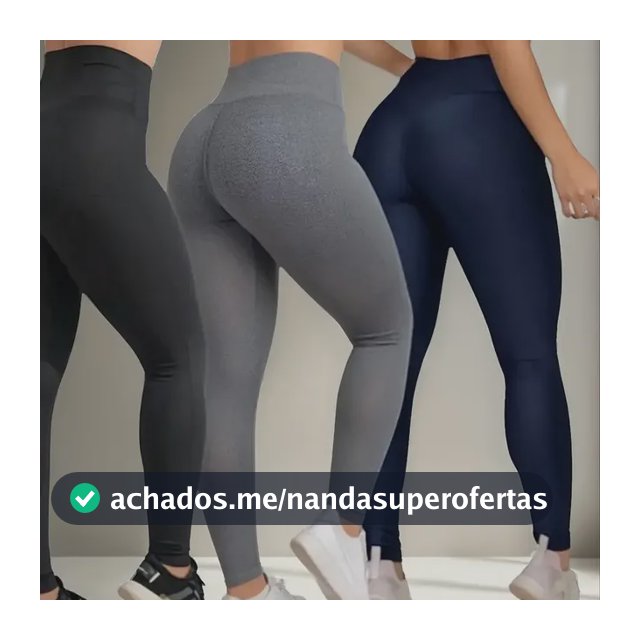 Kit 3 Calças Feminina Legging Grossa Para Academia Cós Alto