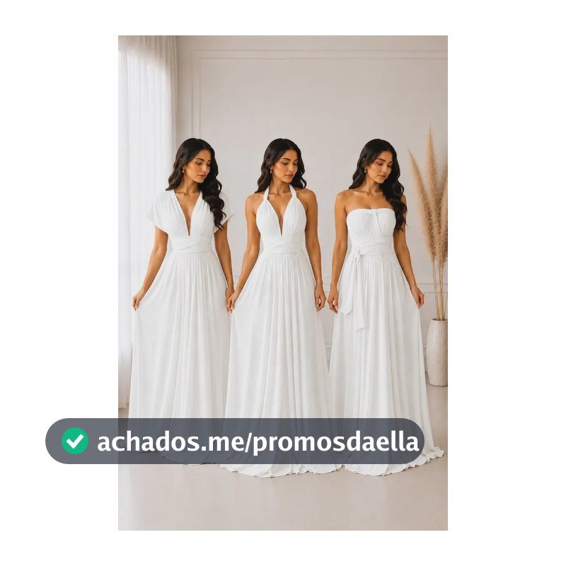 Vestido Várias Formas Multiuso Longo Multiformas Branco-noiva P- 36/38