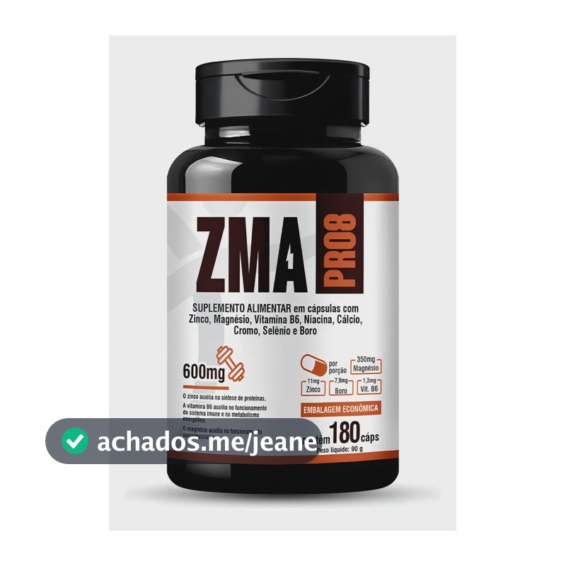 ZMA Pro8 180 Cápsulas Floral Ervas do Brasil Magnésio Zinco B6 Cromo Boro
