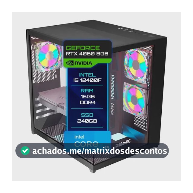 Pc Gamer Bluepc Intel I5 12400f 16gb Rtx 4060 8gb Ssd 240gb 16 Gb
