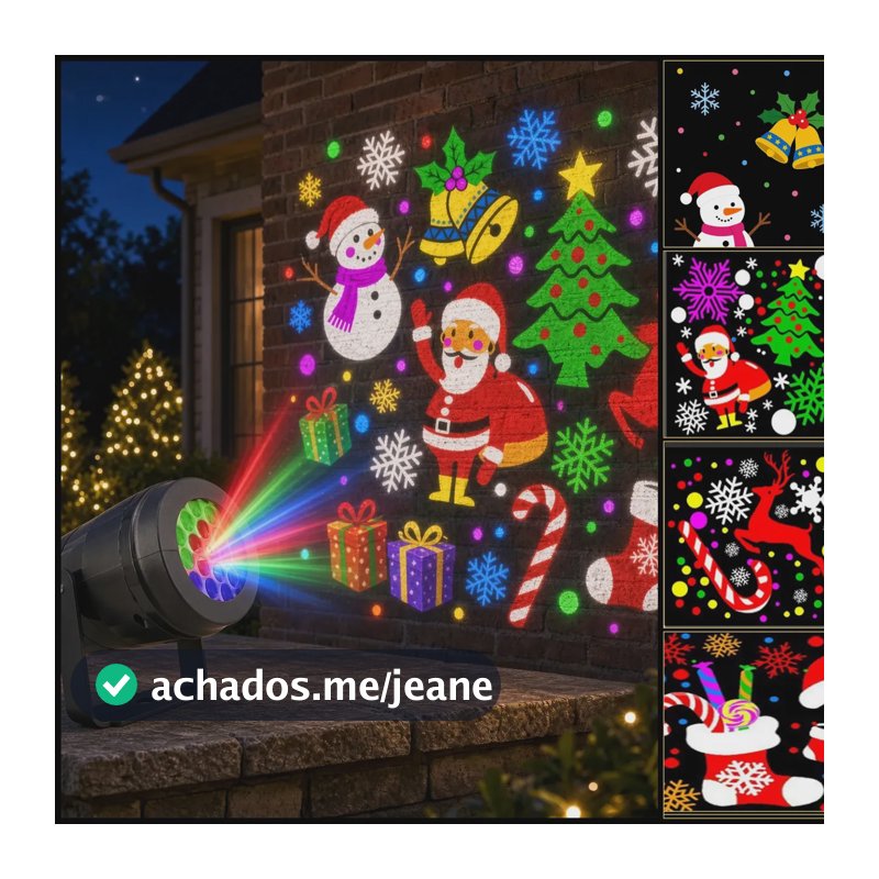 Projetor De Natal Led Desenhos Natalinos Luz Decorativa Natalino Desenhos 127/220v