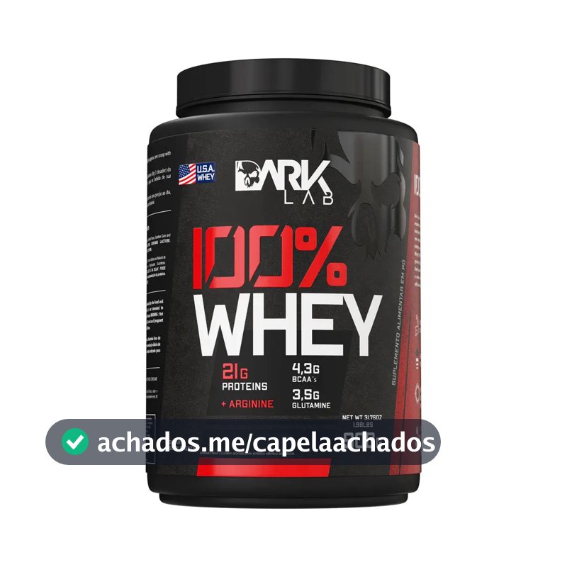 100% Whey Protein 900g Sabores - Dark Lab Sabor Morango