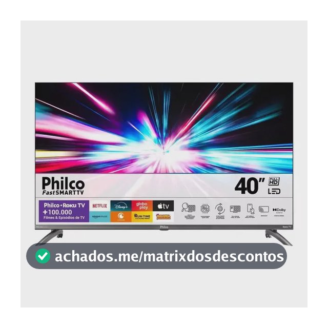Smart Tv Philco 40'' Full Hd Roku Tv Ptv40 Hdr10 Dolby