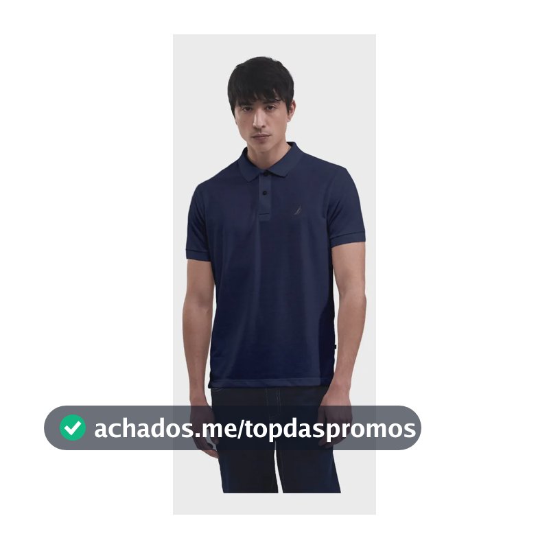 Polo Nautica Piquet Premium Marinho Logo Náutica G Bordado