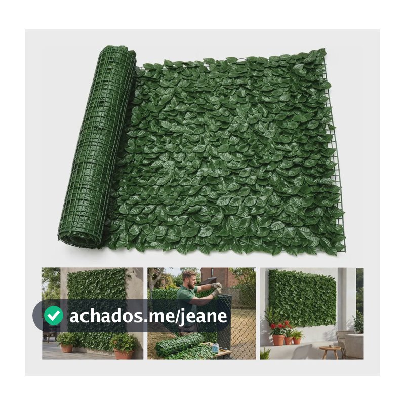 Muro Inglês 3x1 Metros Jardim Vertical Artificial Painel Uv Verde