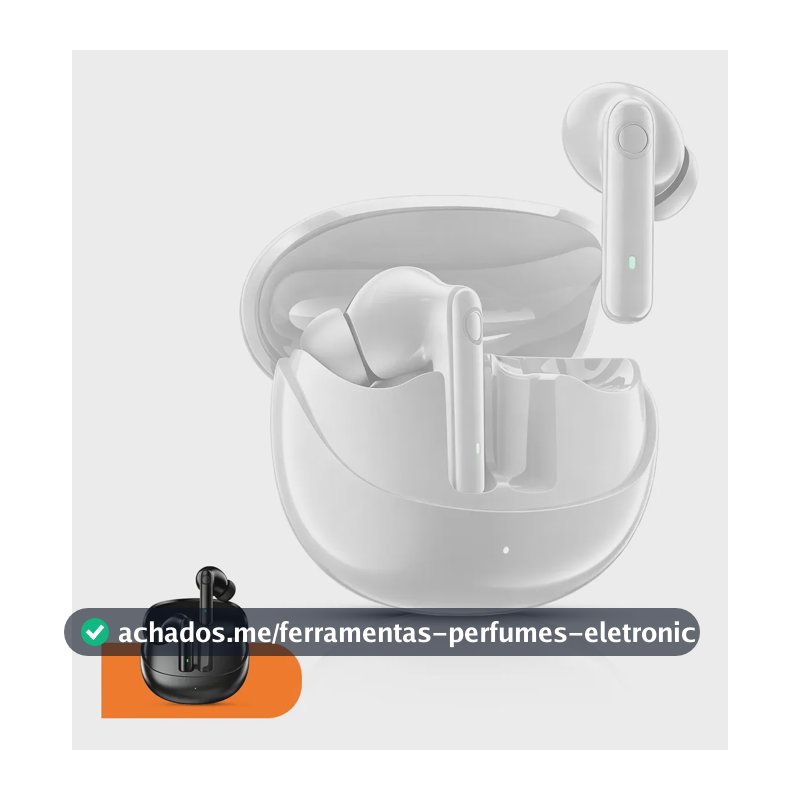 Fone de Ouvido Sem Fio Bluetooth 5.4 IPX5 Tws Anc In-ear Bateria De 20 Horas De Duração 50h Em Standby Cor Branco Inova