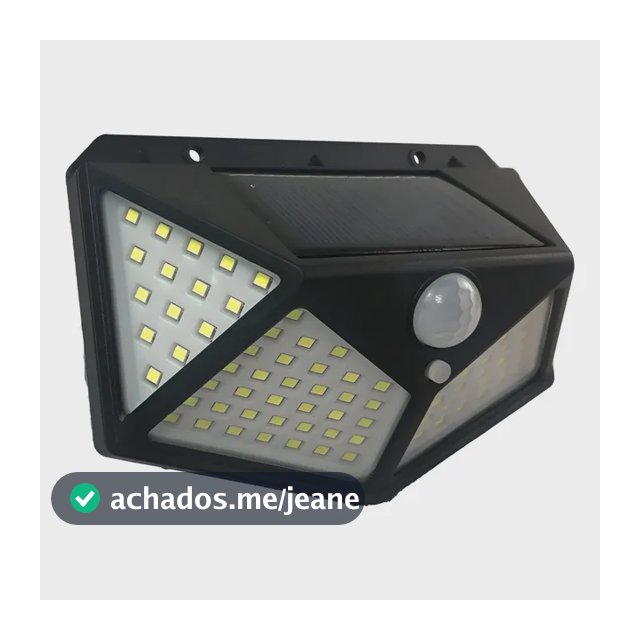 Kit 2 Luminária Solar Parede 100 Leds Sensor Presença 20w Solar Branco