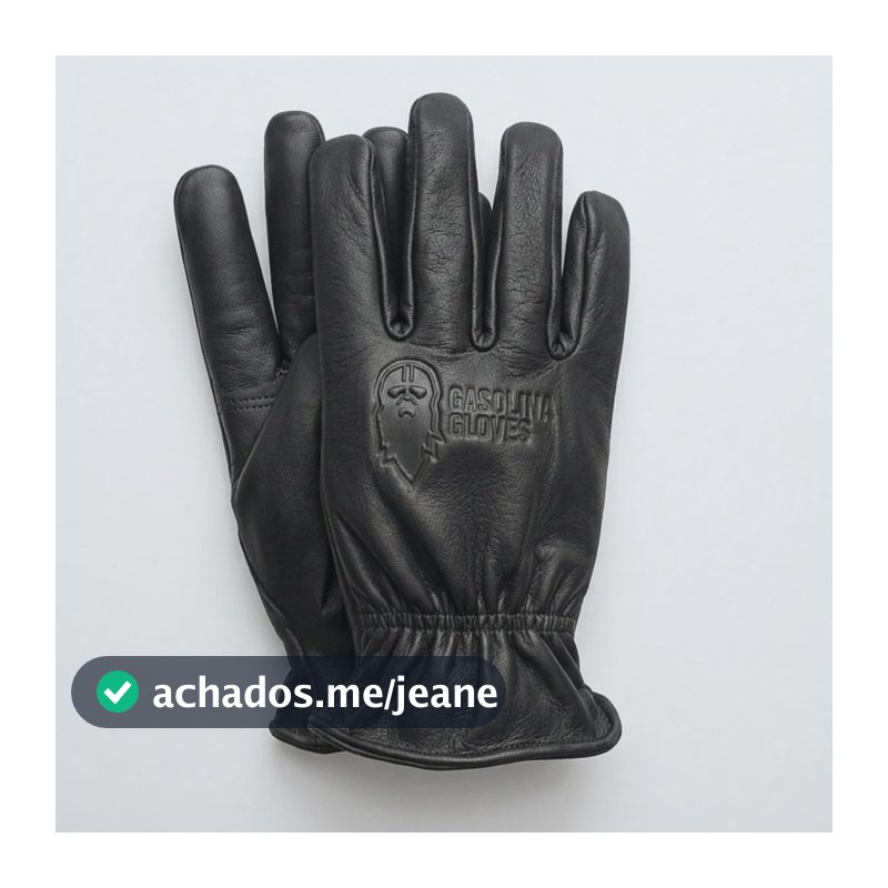 Luva Moto Couro Legitimo Custom Cafe Racer Old School Sem Forracao Vintage Urbana Motociclista Luvas Masculina Feminina Preto M
