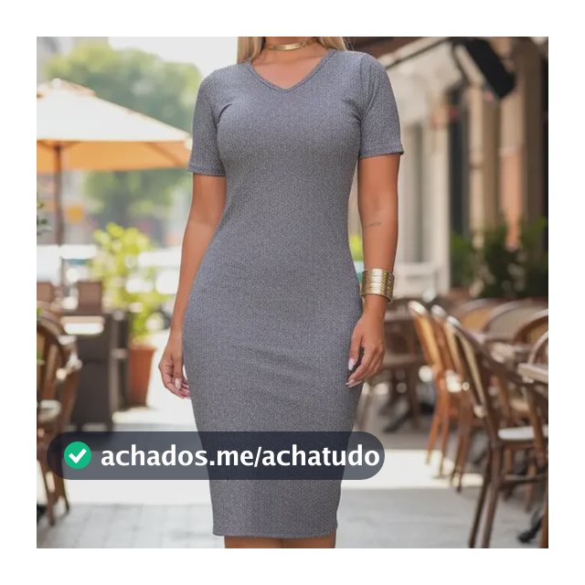 Vestido Canelado Tubinho Casual Midi  Social Moda Evangelica