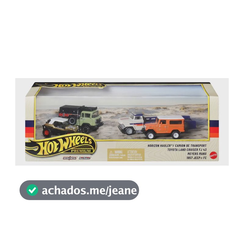 Veículo multicolorido da coleção All-Terrain Hot Wheels Hw Premium, pacote com 4 unidades