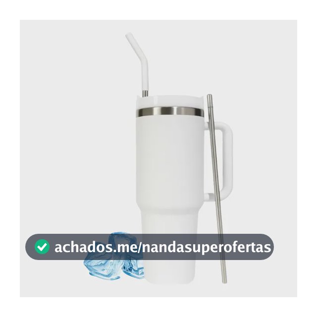 Copo Termico 1200ml Aço Camada Dupla Com Alça Canudo Inox