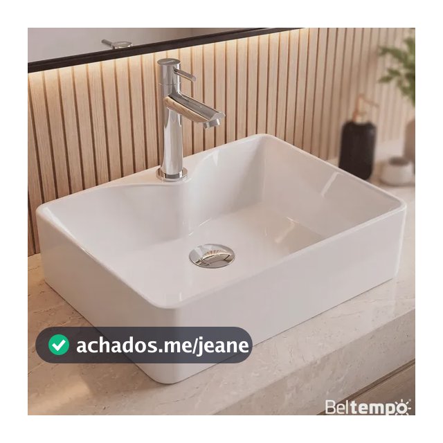 Cuba Pia de Apoio Sobrepor Retangular 42x31 Branca Banheiro Lavabo Beltempo BT-2318