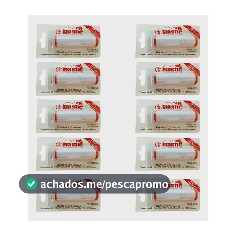 Kit 10 Elastic Linha Elástica P/ Amarrar Isca De Pesca 110m Branco