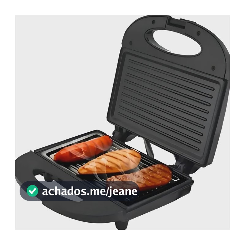 Sanduicheira Grill 2 Em 1 Preta 750w Preto Kian