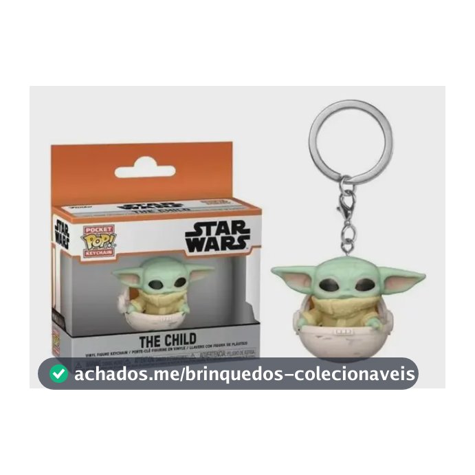Chaveiro Baby Yoda No Hover Pram Star Wars Funko Pocket Pop!