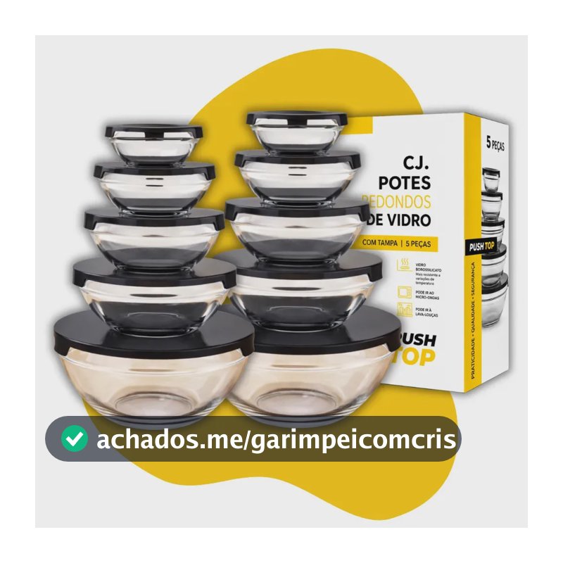 Conjunto 10 Potes Vidro Organizadores De Cozinha Multiuso Transparente