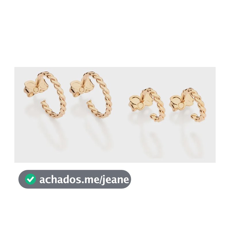 Kit Brinco 2 Pares De Argolas Trançadas Rommanel 527555 Deb Dourado