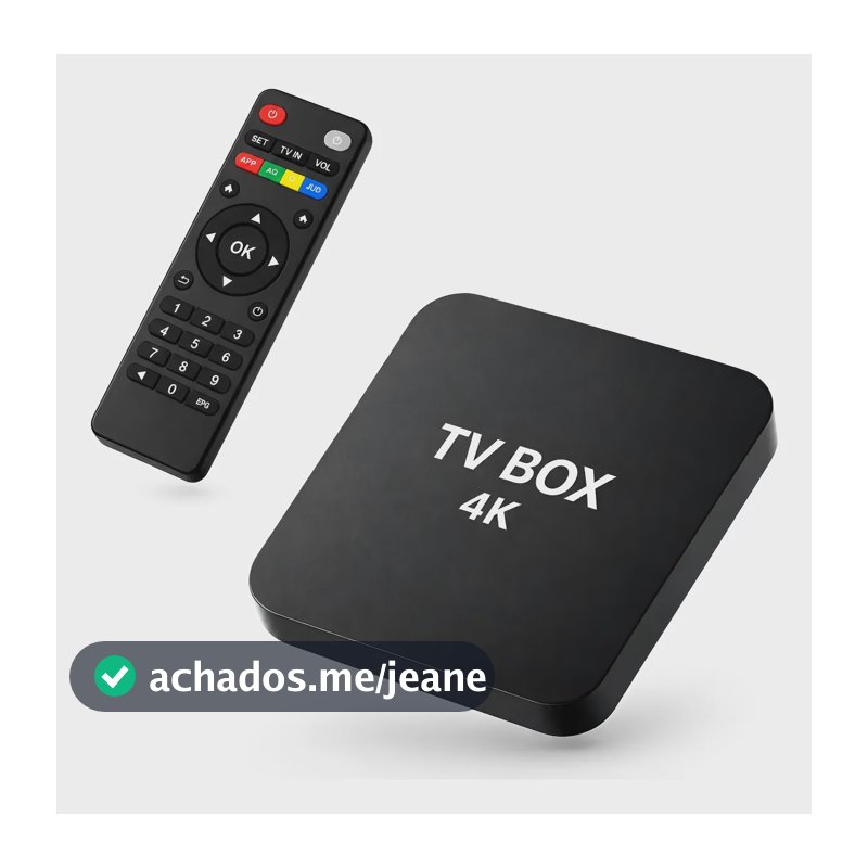 Tvbox Smart Tv Hd 4k Transforme Sua Comum Tv Wi-fi 5g Mod Preto Padrão