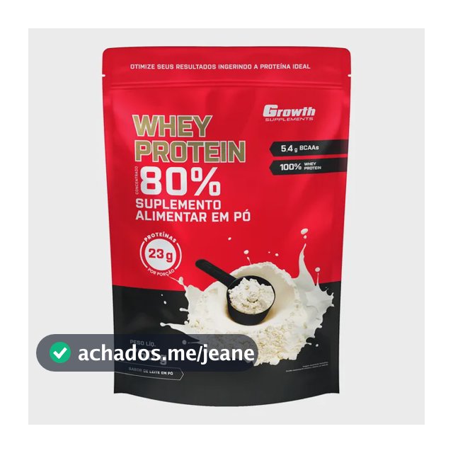 Whey Concentrado 750g Growth Supplements - Variados Sabores Leite Em Pó
