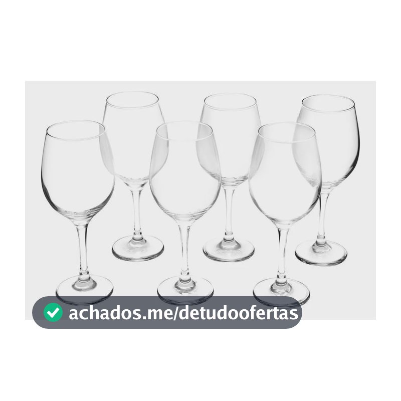 Jogo De Taças Nadir Barone 6 Peças 490ml Vidro Transparente