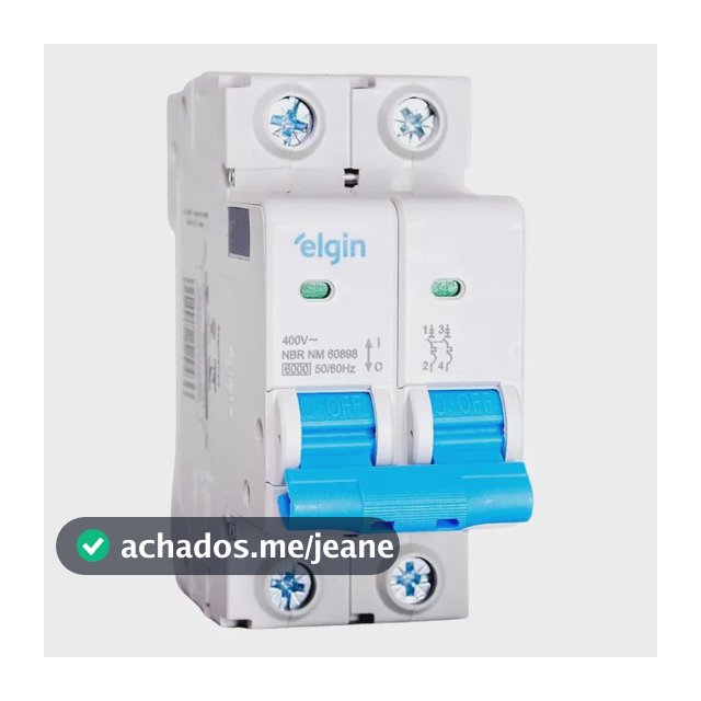 Disjuntor Bipolar Elgin 6a 10a 16a 20a 25a 32a 40a 50a 63a C