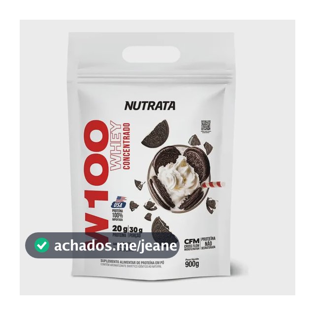 Proteína Nutrata W100 Whey Concentrado Em Pó Sabor Biscoitos X 900g