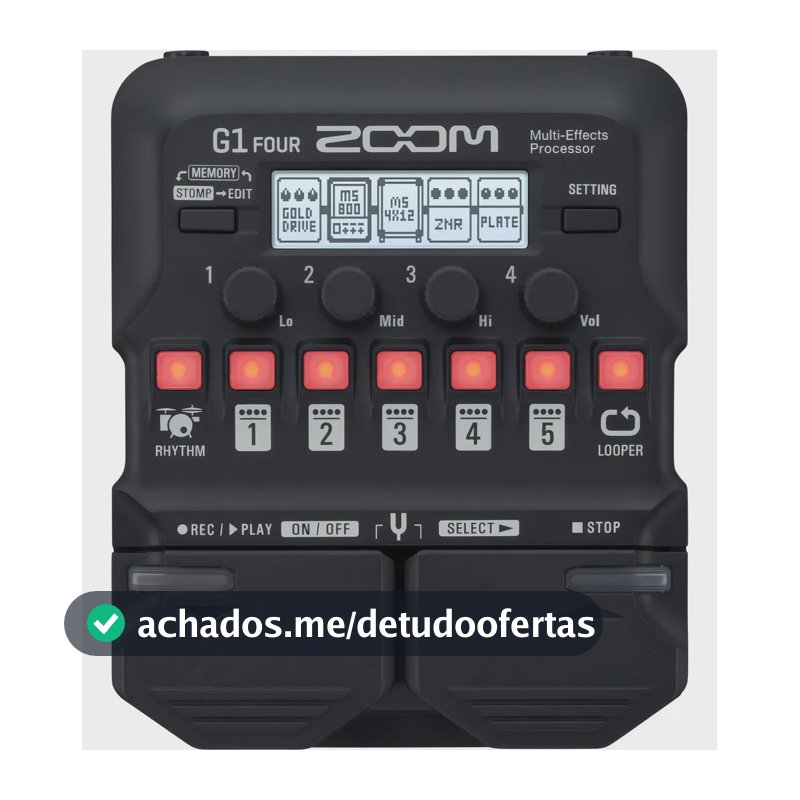 Zoom Pedal De Efeitos Para Guitarra G1 Four Preto