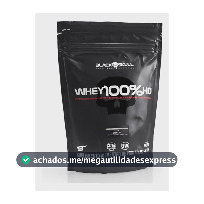 Proteína Black Skull Whey 100% Hd Em Pó Sabor Baunilha X 900g