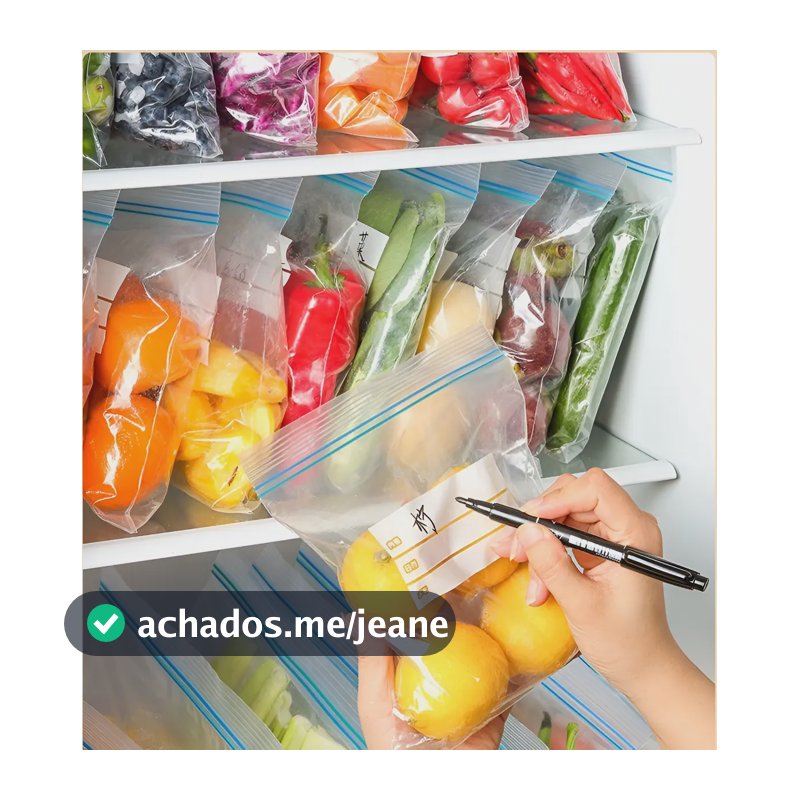 Kit 30 Saco Zip Hermético Freezer Duplo Fecho Livre Bpa M