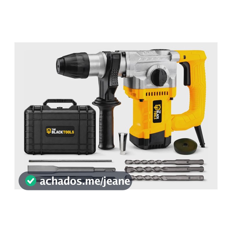 Martelete Perfurador Rompedor Professional 26mm 1100w Sds Plus 4j Com Acessorios Trm-2000 The Black Tools