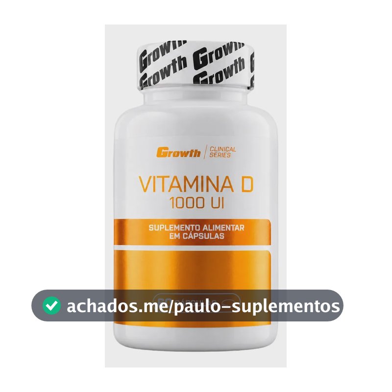 Vitamina D 1000ui 60 Caps Growth Supplements - Sem Sabor Sem Sabor