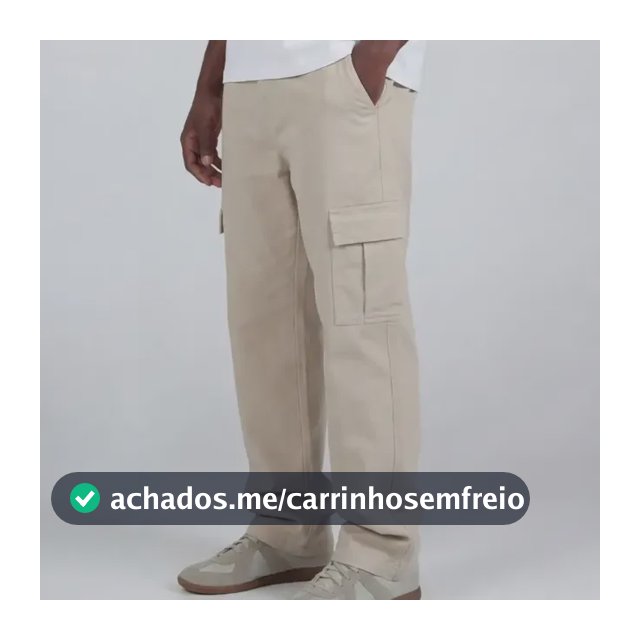 Calça Cargo Premium Masculina Sarja Skate Larga Streetwear