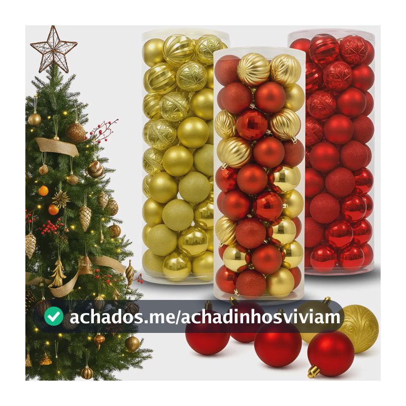 Kit 45 Bolas Bolinhas 4cm Para Árvore De Natal Lisa Fosca E Glitter Enfeite Natalino Premium Decoração Luxo Artezenato Cor Mista