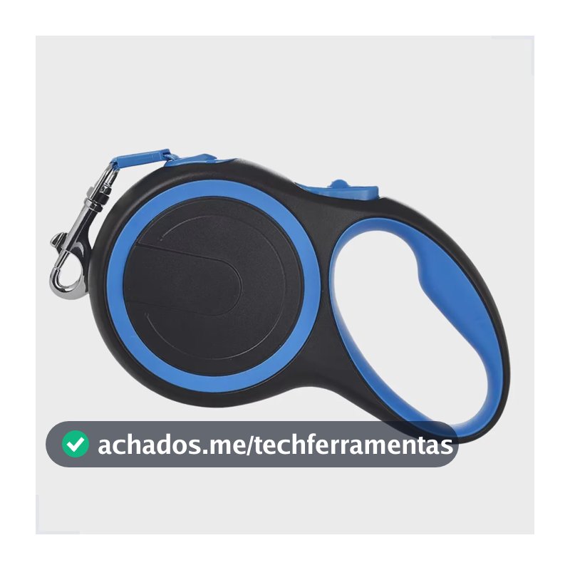 Guia Retrátil Coleira Pet Passeio P/ Cães 8 Metros Até 50kg Azul
