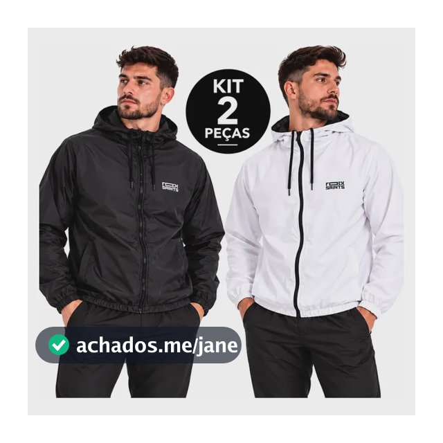 Kit 2 Jaquetas Corta Vento Impermeável Liso Unissex