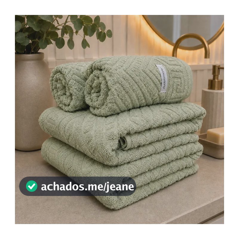 Jogo Toalha Banhão Buddemeyer Olimpo Extra Soft Gigante 4pçs Cor Verde 1066 Lisa