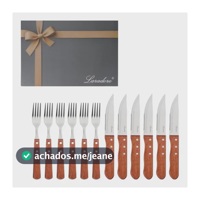Faqueiro De Churrasco Faca Jumbo - Madeira Escura (12 Peças) Marrom