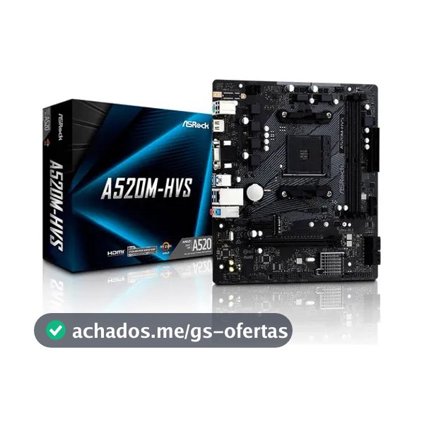Placa Mae Amd Am4 A520 2xddr4 Hdmi/vga A520m-hvs Asrock