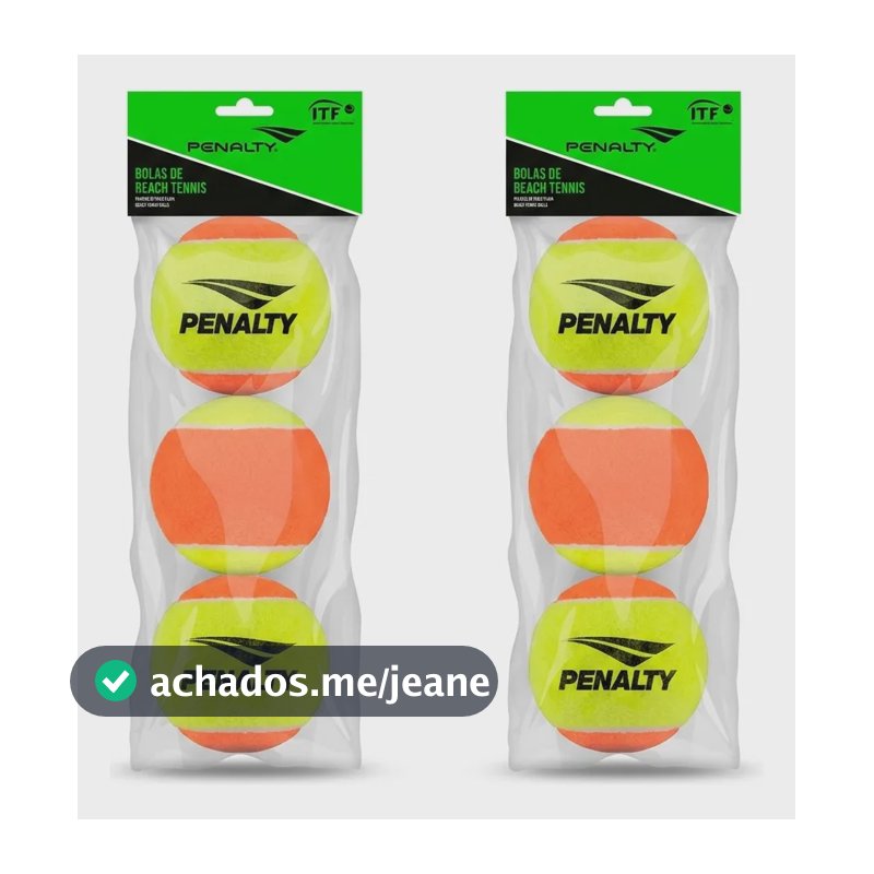 Kit 6 Bolas Beach Tennis Profissional Penalty Itf Stage2 Amarelo/laranja