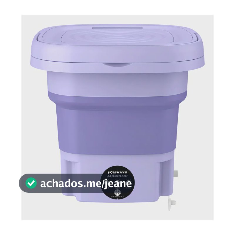 Mini Máquina De Lavar E Secar Portátil 8l Dobrável | Cor Lilás